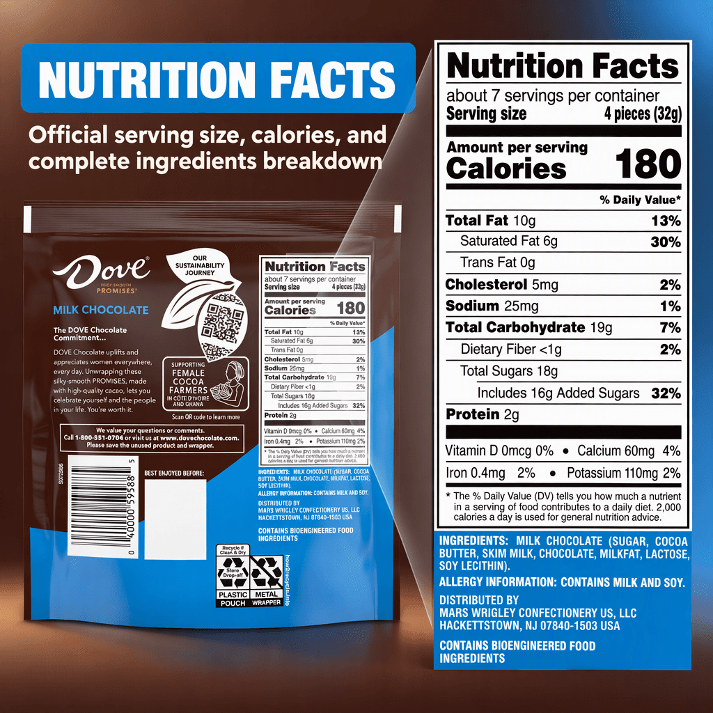 Dove Promises Nutrition Facts Panel